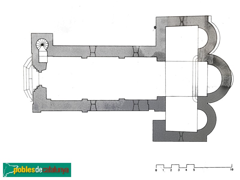 Santa Eugènia de Berga - Església de Santa Eugènia. Planta, <i>cartell in situ</i>