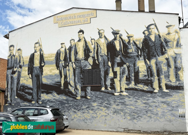 Calldetenes - Mural de Roc Blackblock <i>Instrucció a la reraguarda</i> (FACC 2022)