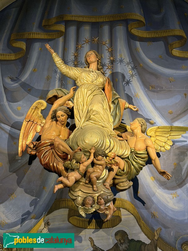 Manlleu - Església de Santa Maria. Grup escultòric de la M.D. de l'Assumpta (J.M. Camps Arnau)