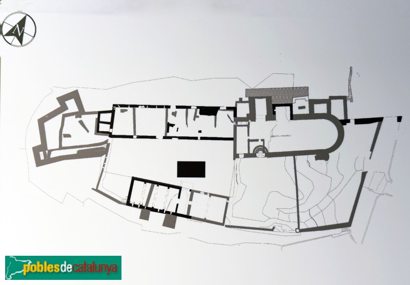 Falset - Castell. Planta, <i>cartell in situ</i>