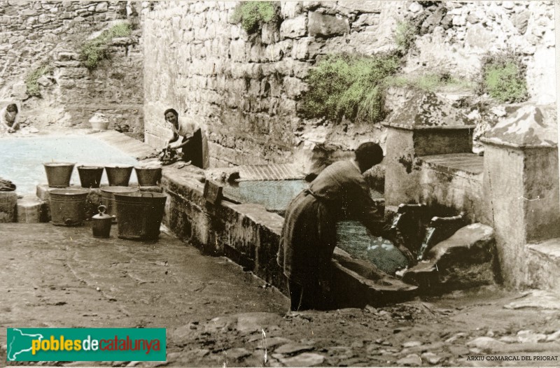 Falset - Safareigs i font del Batlle. Fotografia antiga