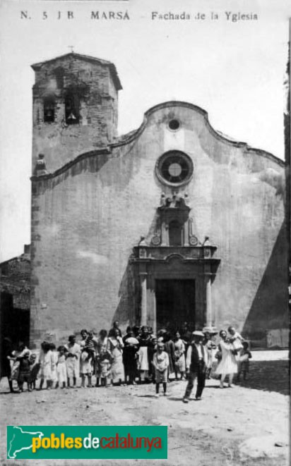 Marçà - Església de Santa Maria. Postal antiga