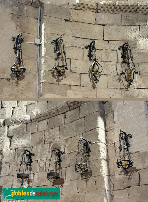 Cornudella de Montsant - Església de Santa Maria de Siurana. Llànties votives de ferro forjat (segle XIX)