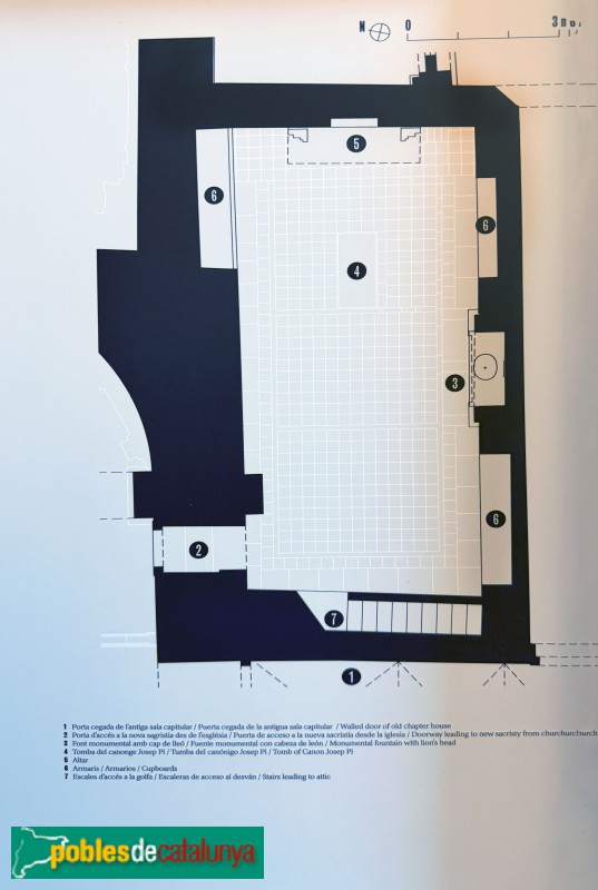 Cartoixa d'Escaladei - Capella del Sagrari. Planta, <i>cartell in situ</i>