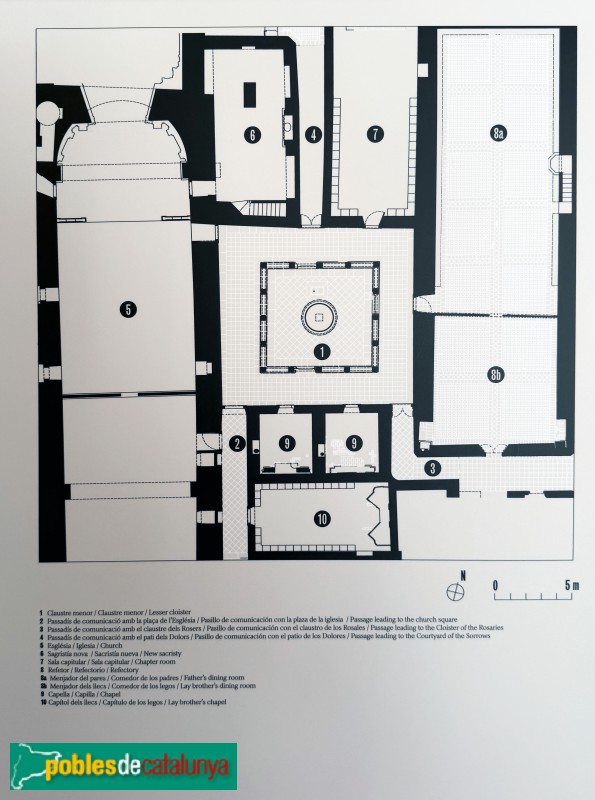 Cartoixa d'Escaladei - Claustre menor. Planta, <i>cartell in situ</i>