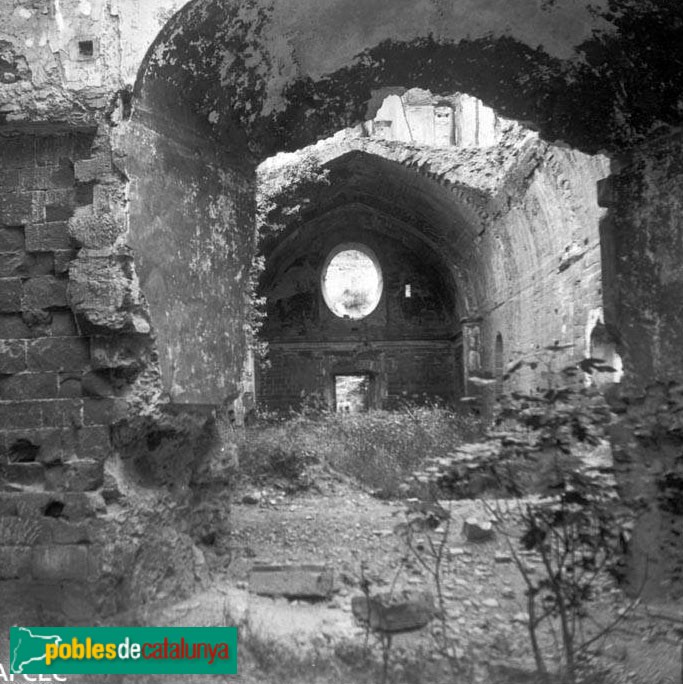 Cartoixa d'Escaladei - Església (Foto: <i>Francesc Blasi -Arxiu Fotogràfic Centre Excursionista de Catalunya-</i>, 1922-34) Cartoixa d'Escaladei - Església