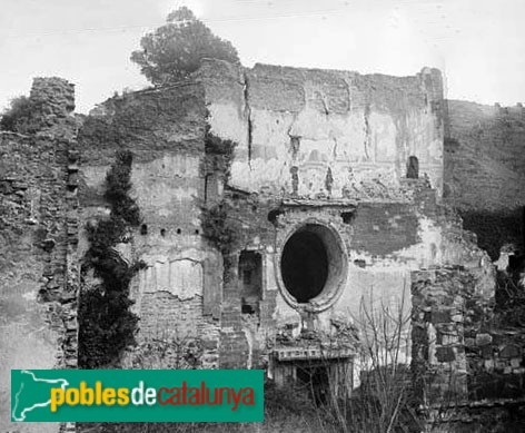 Cartoixa d'Escaladei - Església (Gausachs, 1915-30 (Foto: <i>Marcel·lí Gausachs -Arxiu Fotogràfic Centre Excursionista de Catalunya-</i>, 1915-30) Cartoixa d'Escaladei - Església (Gausachs, 1915-30