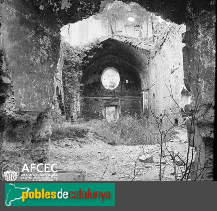 Cartoixa d'Escaladei - Església (Foto: <i>Marcel·lí Gausachs -Arxiu Fotogràfic Centre Excursionista de Catalunya-</i>, 1915-30) Cartoixa d'Escaladei - Església