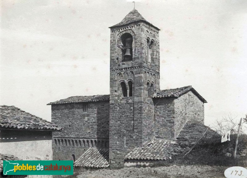 Tavèrnoles - Església de Sant Esteve (Foto: Anònima, -Arxiu Fotogràfic Centre Excursionista de Catalunya, 1924) Tavèrnoles - Església de Sant Esteve