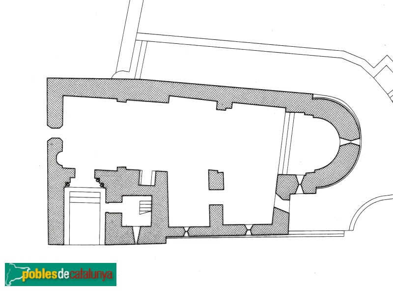 Meranges - Església de Sant Serni. Planta (cartell in situ)