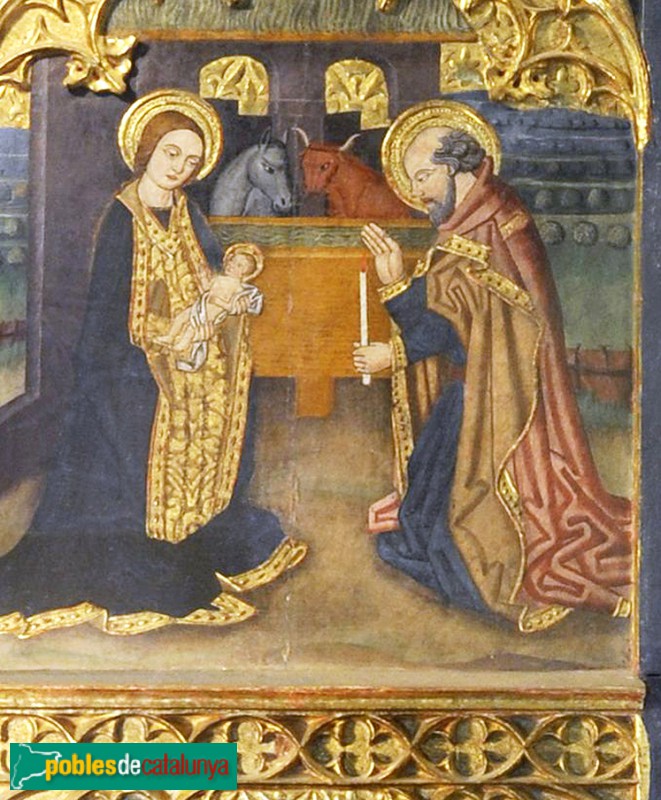 Bolvir - Església de Santa Cecília. Retaule gòtic. Naixement