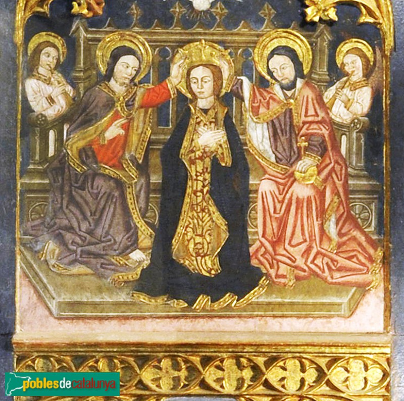 Bolvir - Església de Santa Cecília. Retaule gòtic. Coronació de Maria