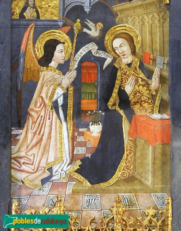 Bolvir - Església de Santa Cecília. Retaule gòtic. Anunciació