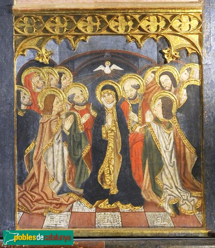 Bolvir - Església de Santa Cecília. Retaule gòtic. Pentacosta