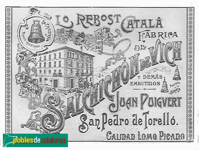 Sant Pere de Torelló - Anunci de <i>Lo Rebost Català</i>, als anys 20 del segle XX