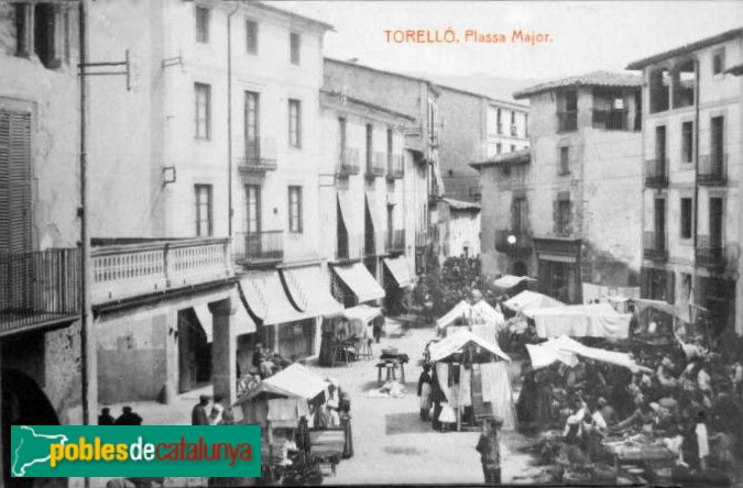 Torelló - Plaça Vella a inicis del segle XX